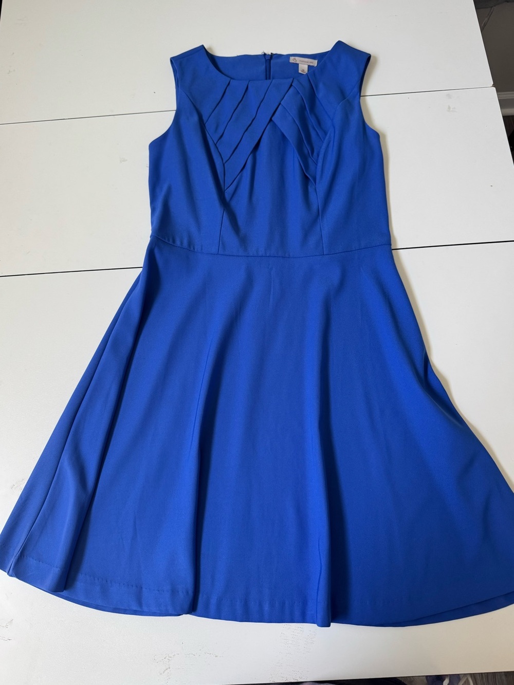 Sleeveless Royal Blue Fit-and-Flare Dress